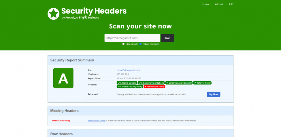 Изработка на уеб сайт за климатични системи
